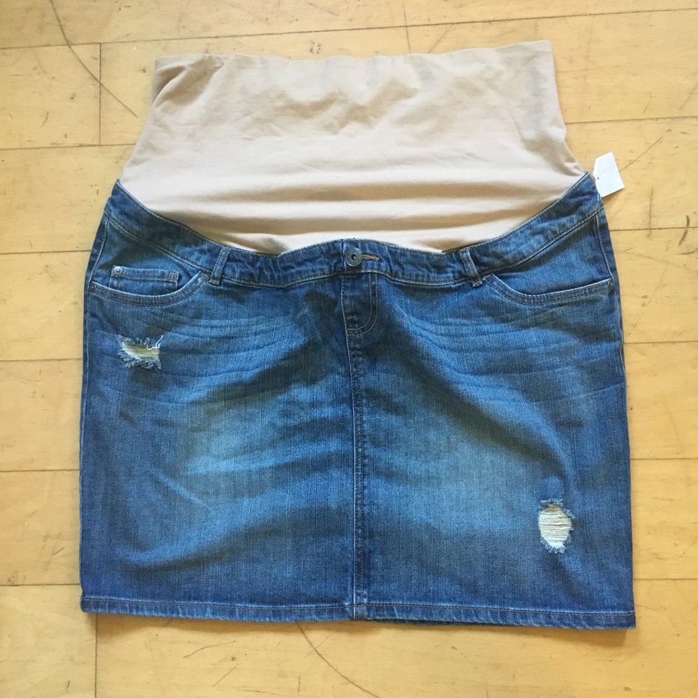 Indigo Blue Maternity Denim Skirt